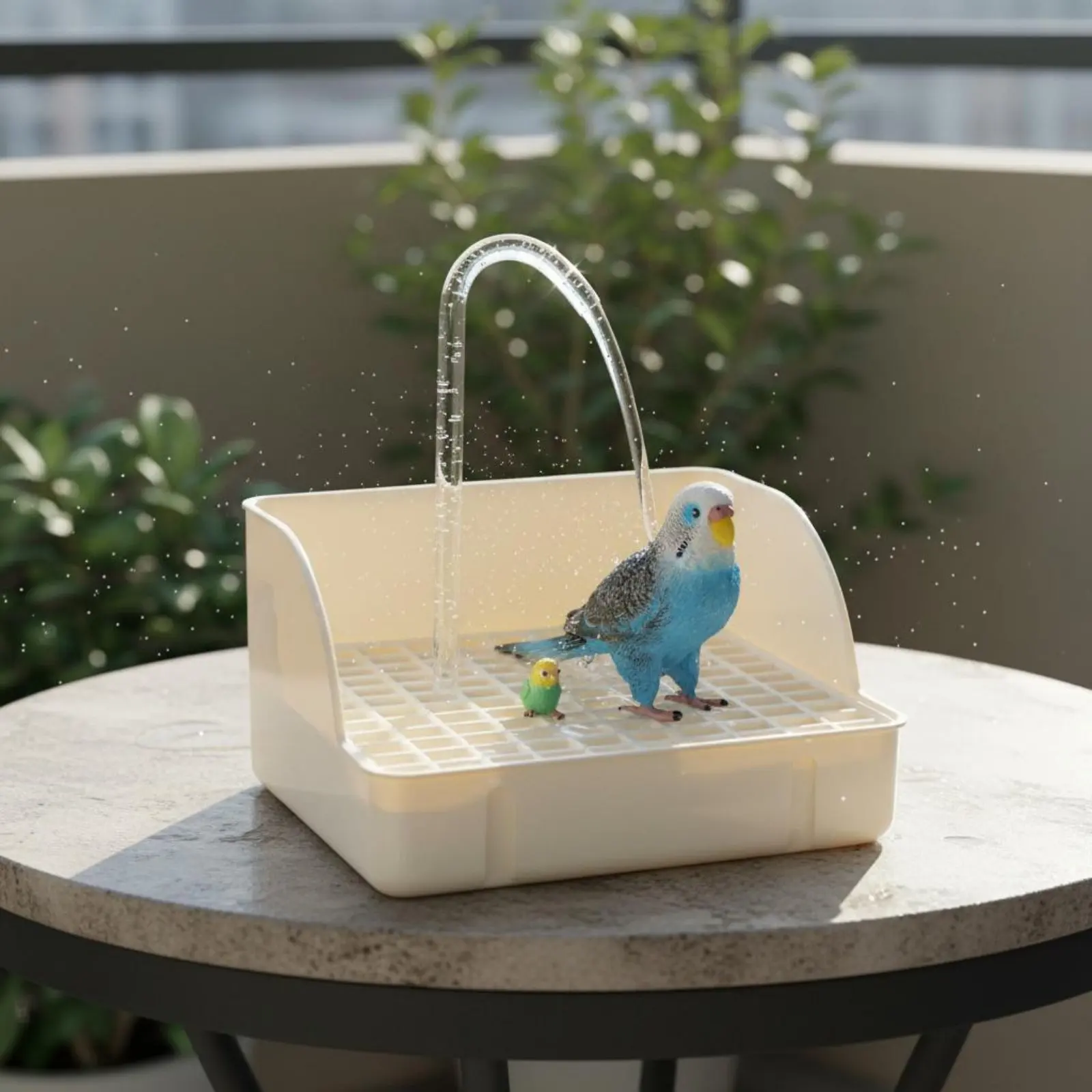 

Automatic Avian Shower Easy to Clean Parrot Bathing Tub Electric Avian Water Feature Universal Port Powered Pet Supplies
