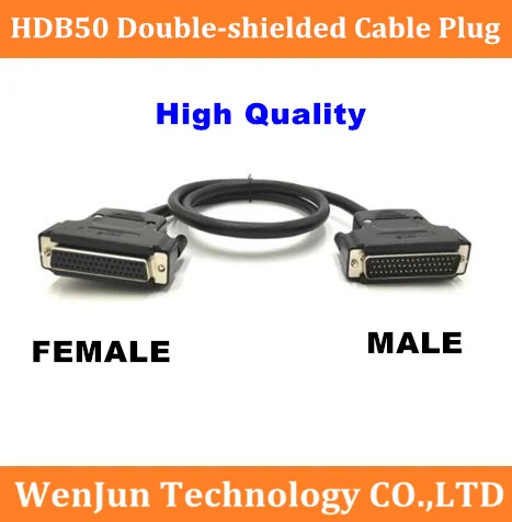 HDB50 Cable DB 50 Pin Male To Female M/F Data Transfer Cable Three Rows 50P Professional Customize Length High Quality