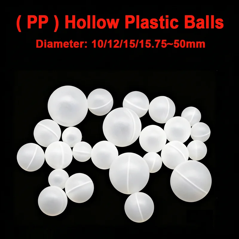 PP Hollow Plastic Ball Polypropylene Plastic Balls 10/12/15/15.75/19.05/20/22/25 ~50mm Floating Semi Transparent Rolling Ball