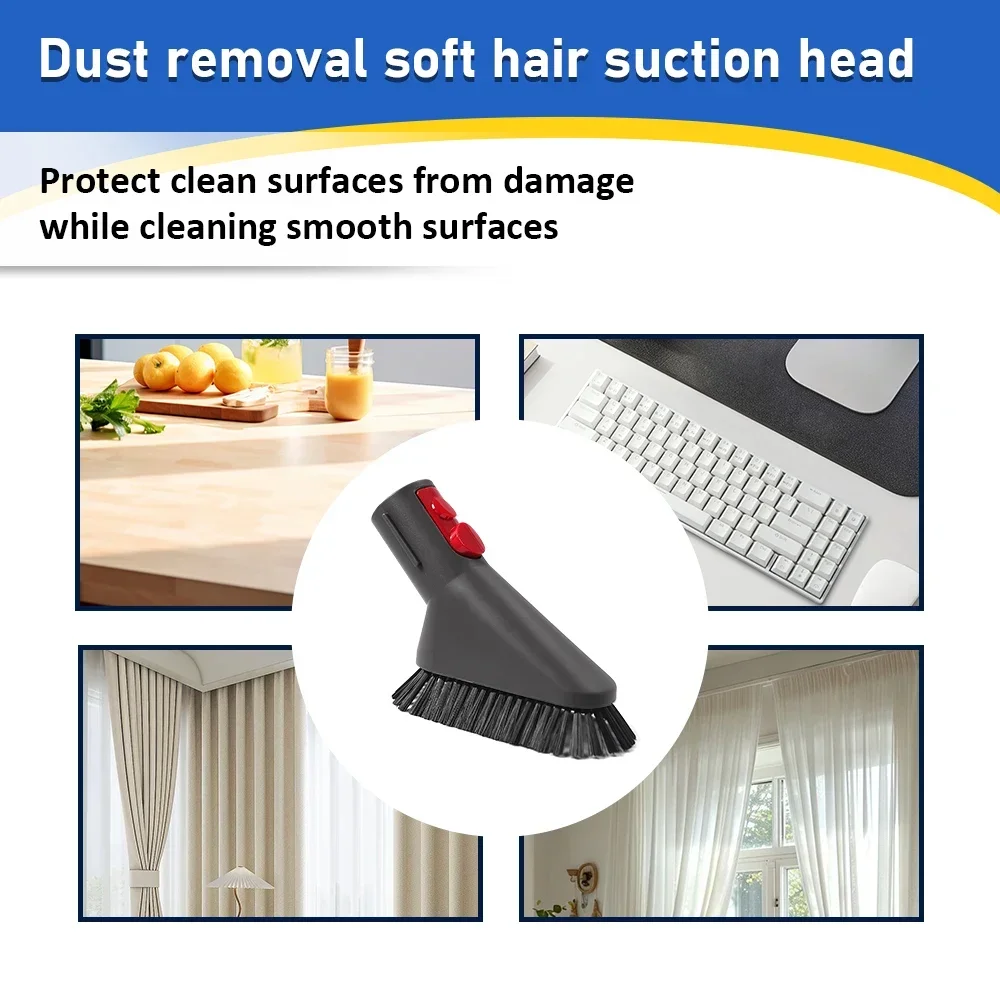 ソフトブラシ吸引ヘッドダスト除去掃除機、ダイソンV7 V8 V10 V11 V12 V15アタッチメントクリーンステイン掃除ツール用