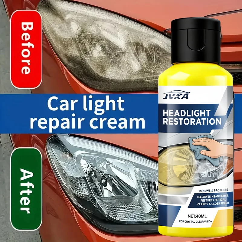Car Headlight Restoration Polishing Kit - Scratch Remover & Oxidation Cleaner Repair Paste for Headlamp Assembly