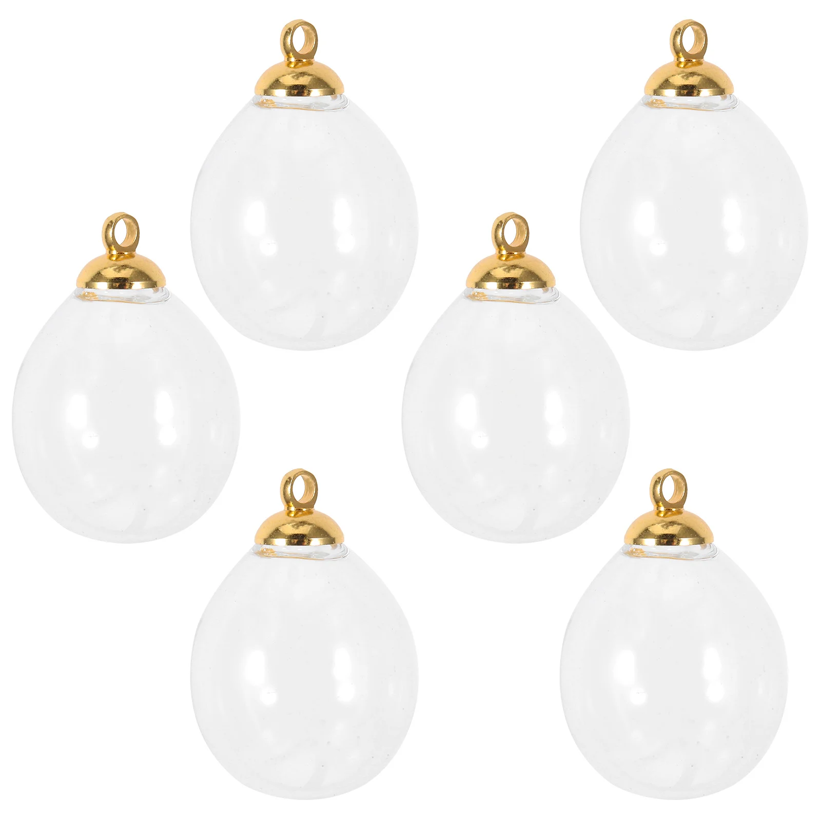 

6Pcs Clear Glass Globe Bottle Pendants Fillable Wish Balls for DIY Crafts Wedding Decorations Decorative Glass Jars with Lids