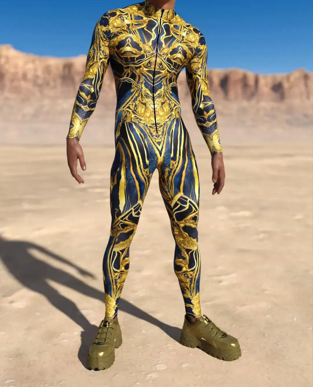 Halloween Herren Sexy Schlangenleder-Optik Cosplay Jumpsuit Tier-Bodysuit Festival Zentai-Anzug Themenparty Catsuits Rave-Outfits Neu – Detail 4