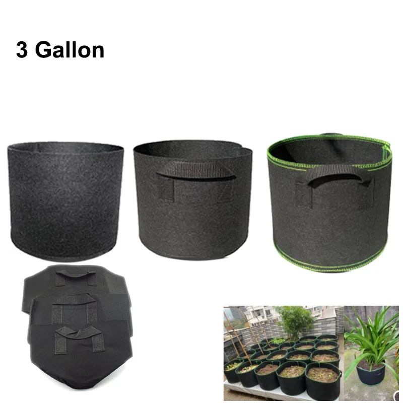 

3 Gallon gardening tools flower grow pot Plant Bags nursery Planter Pots Fabric starter garden Tree planting For vegetable C1