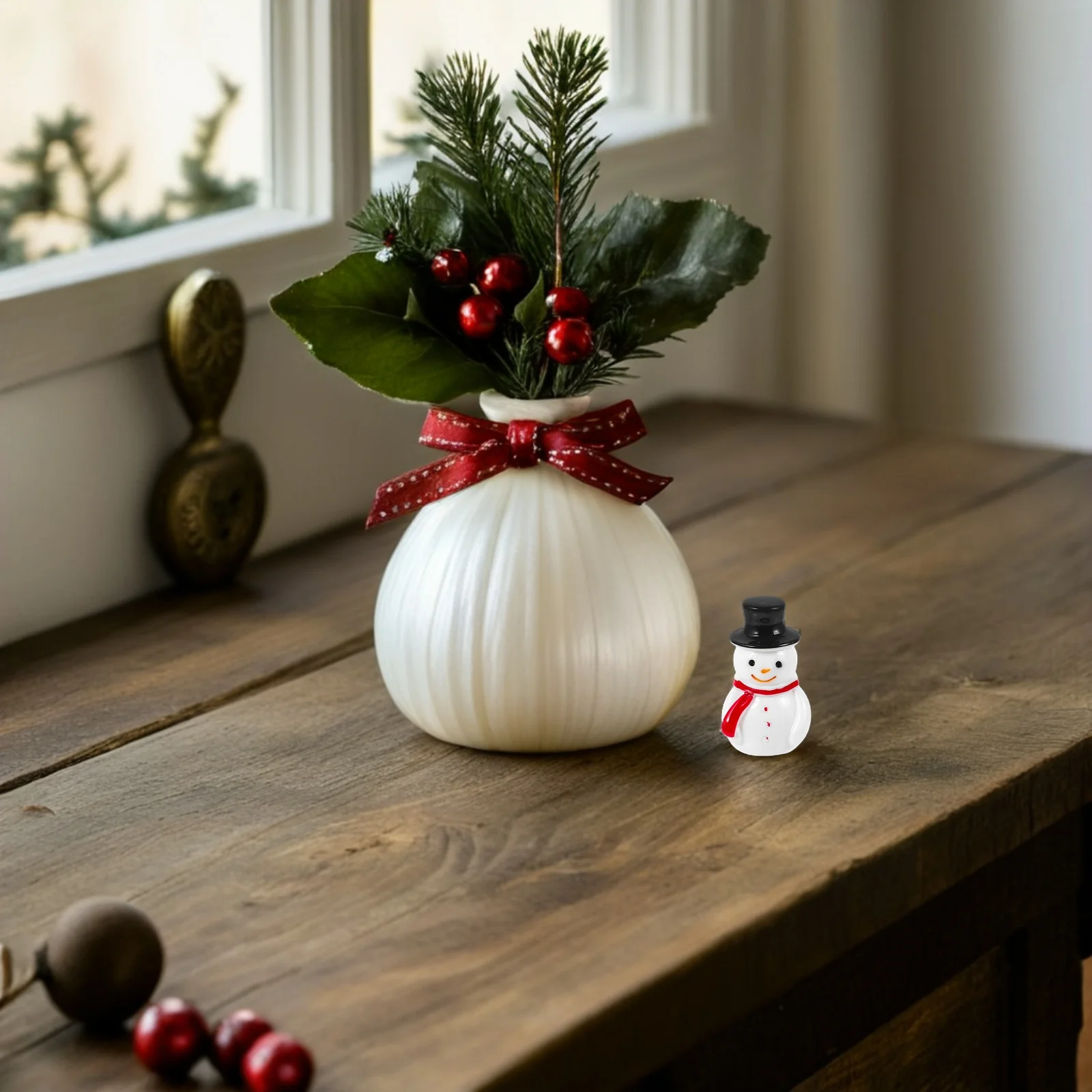 

20Pcs Christmas Miniature Snowman Resin Ornaments DIY Craft Supplies Christmas Mini Snowman Micro Landscape Decor