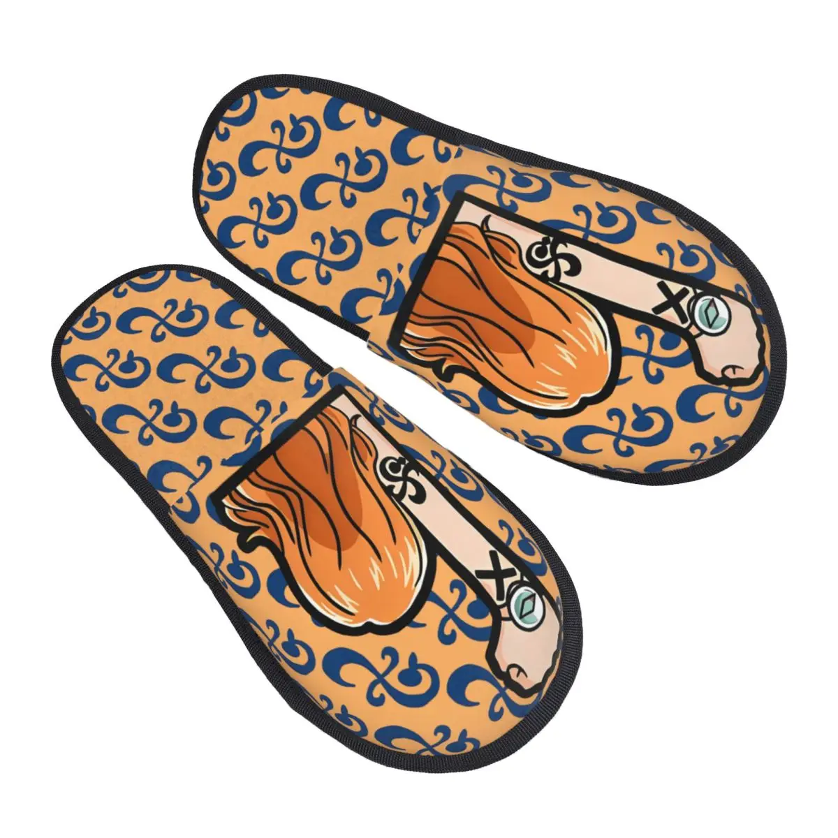 

Custom N-Namies Cartoon Raise Hand Guest Slippers for Spa Women Loyal House Slipper