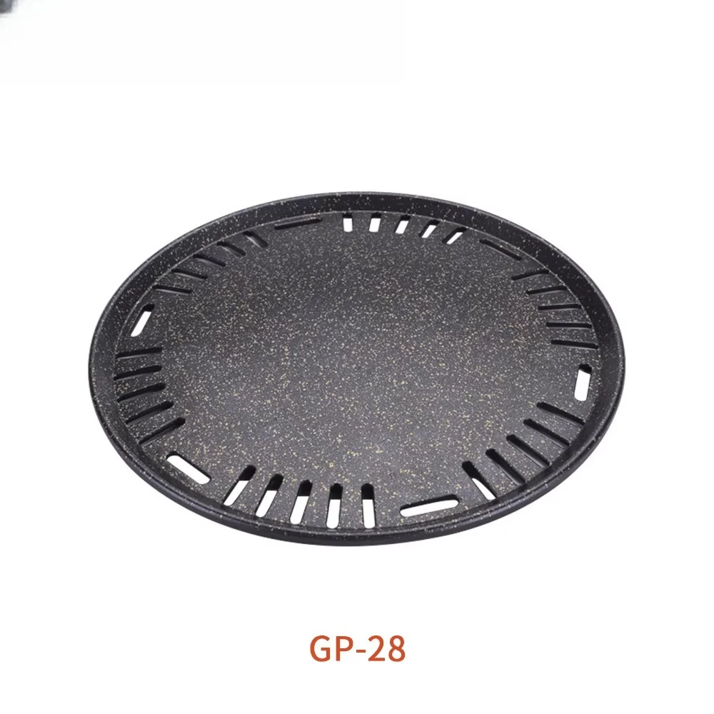 Aluminum Round Bbq Plate Non Stick Table Barbecue Grill Pan for Table Top Portable Outdoor Camping Cookware Korea Style 29.5cm