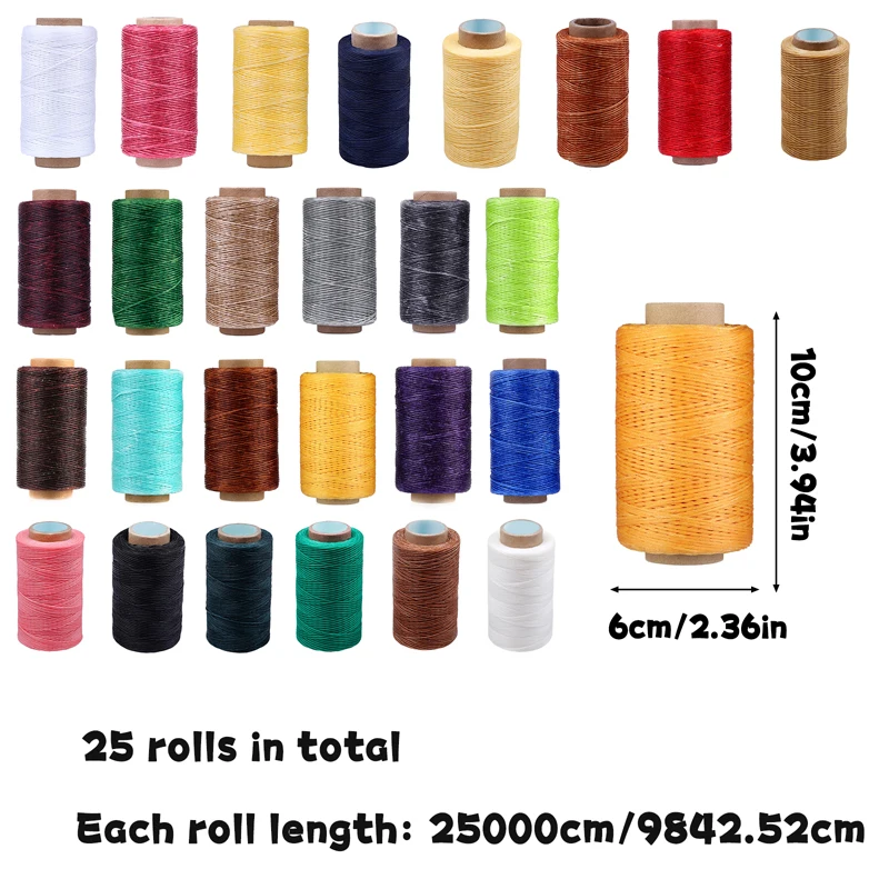 Fenrry Colorful 284Yards Leather Sewing Waxed Thread-Practical Long Stitching Thread for Craft DIY/Bookbinding/Shoe Repairing