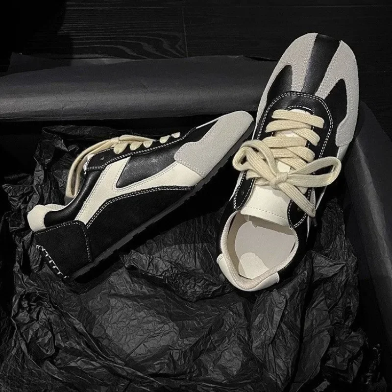 Fashionable Retro German Training Women\'s Sneakers 2024 Autumn New Soft Leather Versatile Outdoor Casual Sports Flat Shoes