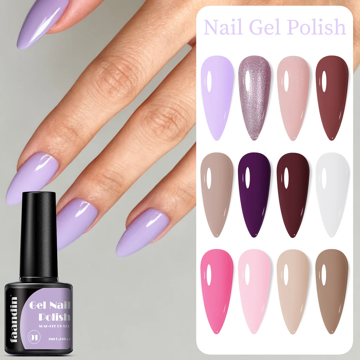 Faandin 3 قطع/مجموعة 7 مل * 3 قطع، تطبيق أكثر سمكًا للحصول على نتائج أفضل، ألوان غنية، نغمات عارية، ألوان أرجوانية، نغمات حمراء، إلخ. ، مجموعة طلاء أظافر جل بلون موحد، هدية مثالية، قوية وطويلة الأمد، ليس من السهل أن تتلاشى، جل طلاء أظافر قابل للإزالة، منتج أساسي للحفلات الراقصة والحفلات وصالونات الأظافر بالجملة لصالونات الأظافر