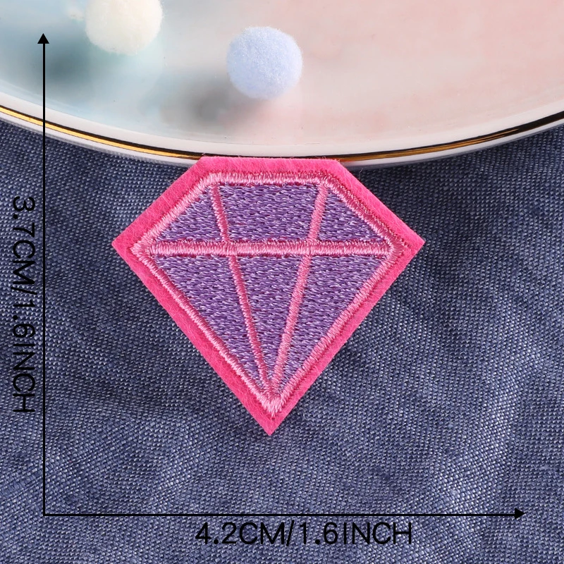 ダイヤモンドカラー刺繍パッチ,3個,熱接着剤用,ファッション衣類,電話ギフトボックス,手工芸品,装飾アクセサリー