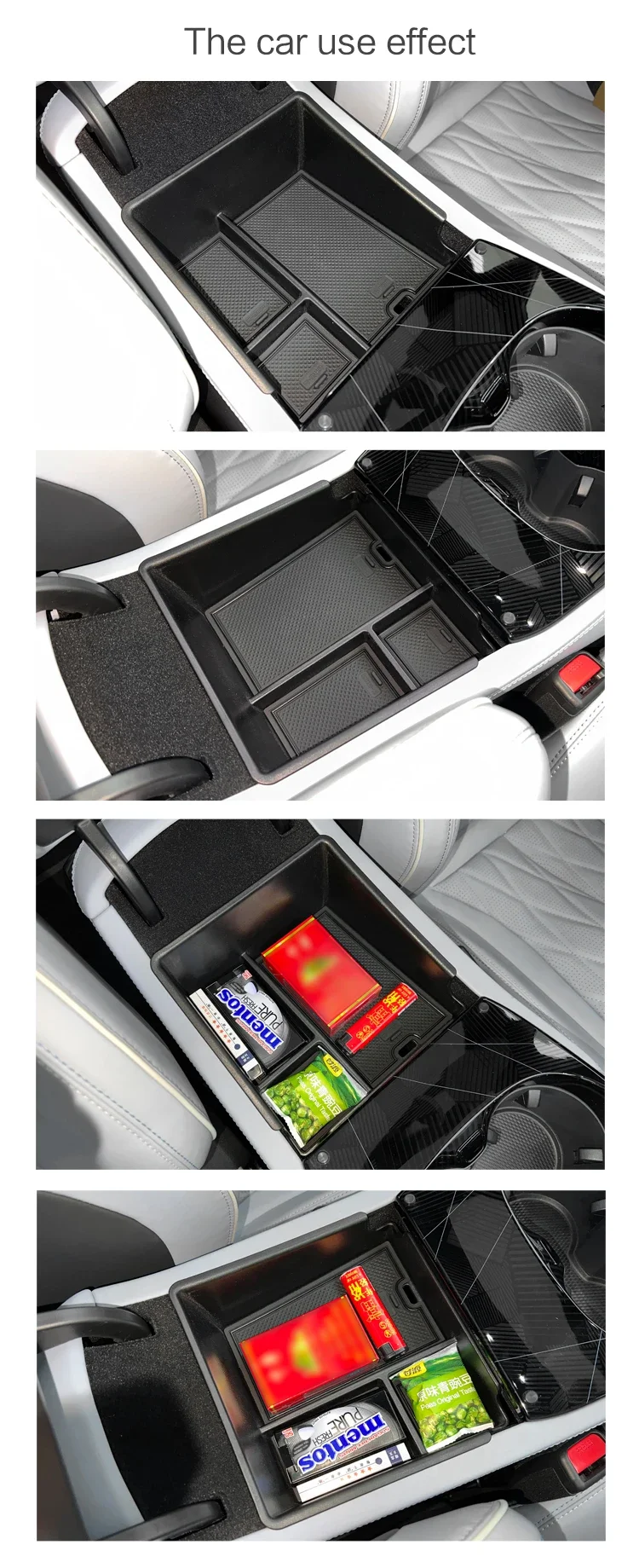 for BYD Seal EV 2022-2024 Center Console Armrest Storage Box Central Tray Organizer Accessories Tidying Black