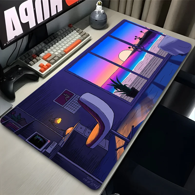 Mouse Pad E-sports Gaming Accessories Anime Mouse Mat Natural Landscape Computer Desk Mat night view Keyboard Pad Gamer Mousepad