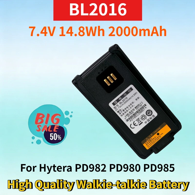 

Newest BL2016 7.4V 14.8Wh 2000mAh Rechargeable Battery for Hytera PD982 PD980 PD985 PD985U High Quality Walkie-talkie Battery