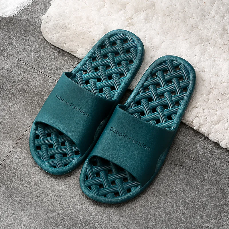 Leaky Slippers Bathroom Bathing Simple Men's and Women's Home Indoor Massage Sandals and Featured Beach Slippers