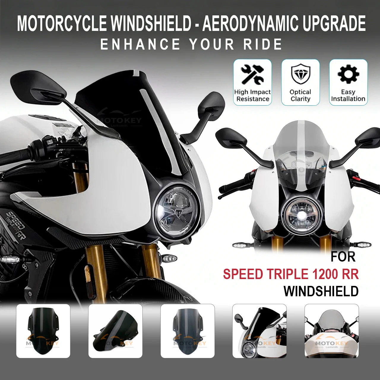 

For Triumph Speed Triple 1200 RR 2022-2024 Motorcycle Accessorie Windshield Windscreen Visor Wind Screen Deflector
