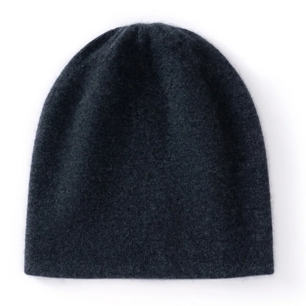 gift-cashmere-beanie-hat-daily-wear-black-grey-women-winter-warm-soft-cozy-knit-skull-cap-classic-style-arrival-item-slouch