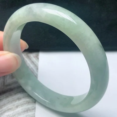 

zheru jewelry natural Burmese jadeite 54mm-64mm light color bracelet elegant princess jewelry for mother to girlfriend