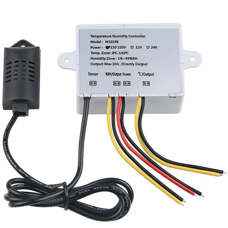 Imagem -05 - Digital Led Temperatura Umidade Controlador 12v 24 110v 220 Termômetro Higrômetro Medidor Sensor Termostato Incubadora de Ovos W1099