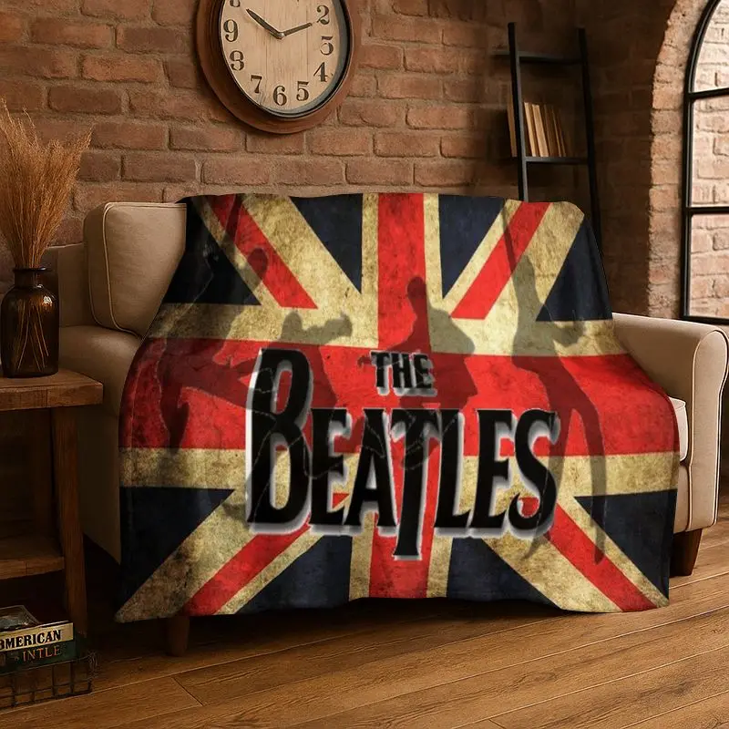 HD B-Beatles Rock Band Star Flannel Blanket Soft Warm Throw Blanket for Bedroom Living Room Bed Travel office Picnic Fest Gift
