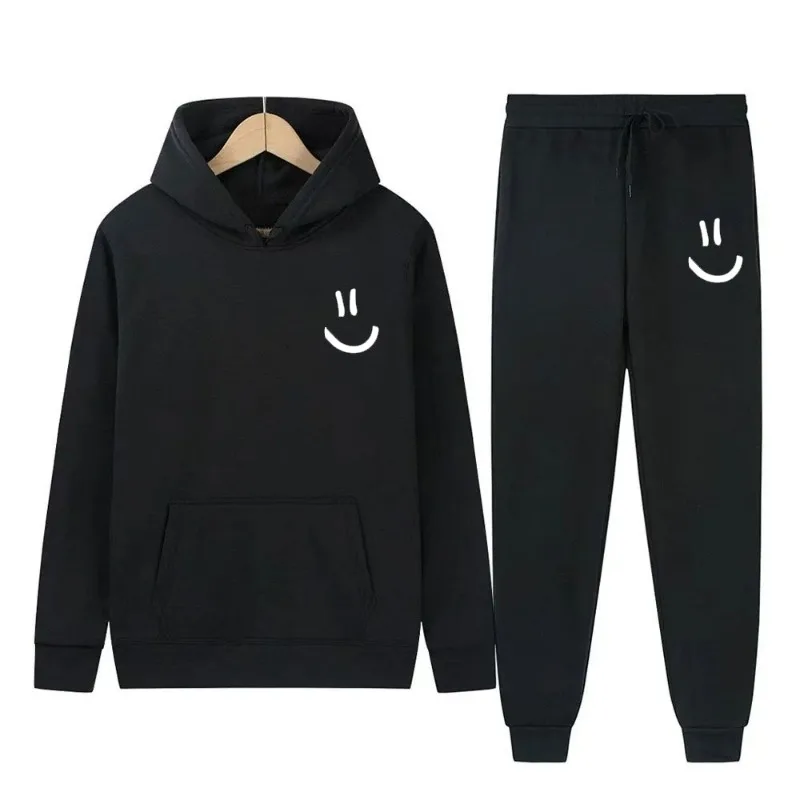 

Men's Casual Hoodie & Pants Set, Unisex Sportswear Suit, Autumn & Winter Warm Outfit