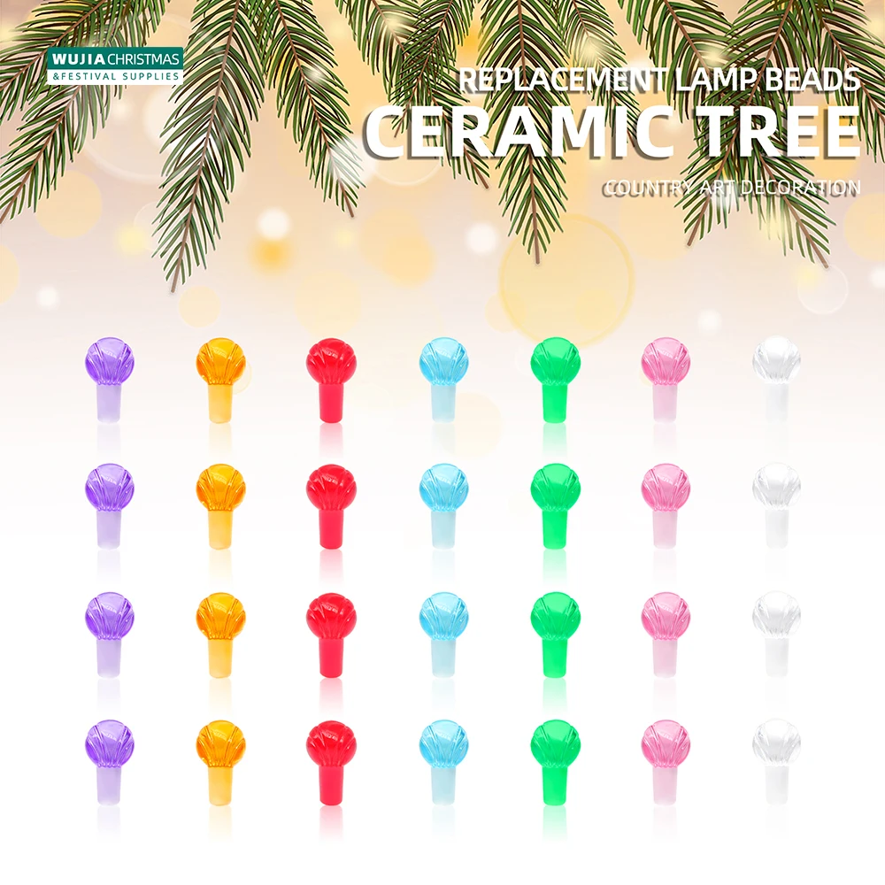 다색 작은 캔디 라이트 비즈 교체 전구, 세라믹 크리스마스 트리 액세서리, DIY 홈 파티 장식, 100 개