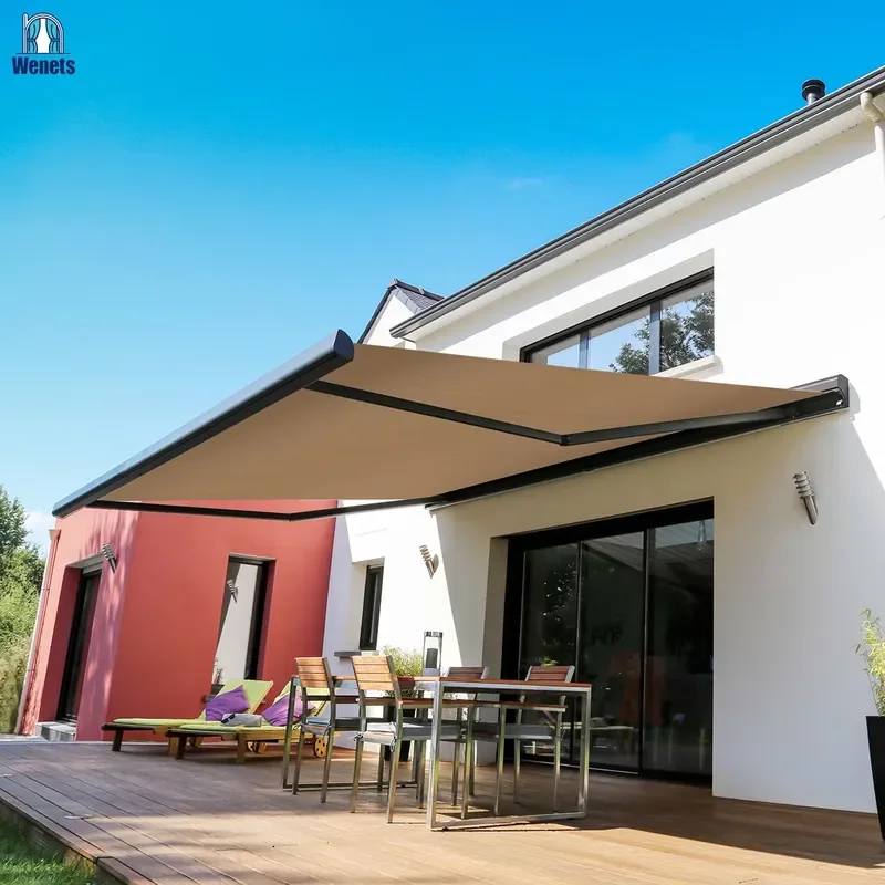 for Heavy Duty Retractable Balcony Awning Motorized Folding Sunshade Patio Full Cassette