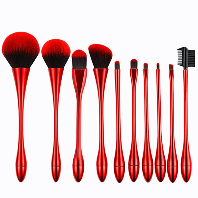 Ensemble de pinceaux de maquillage, ensemble de pinceaux de maquillage portables, pinceaux de fond de teint professionnels en or Premium, correcteurs de poudre, ombres à paupières, Blush10PCS