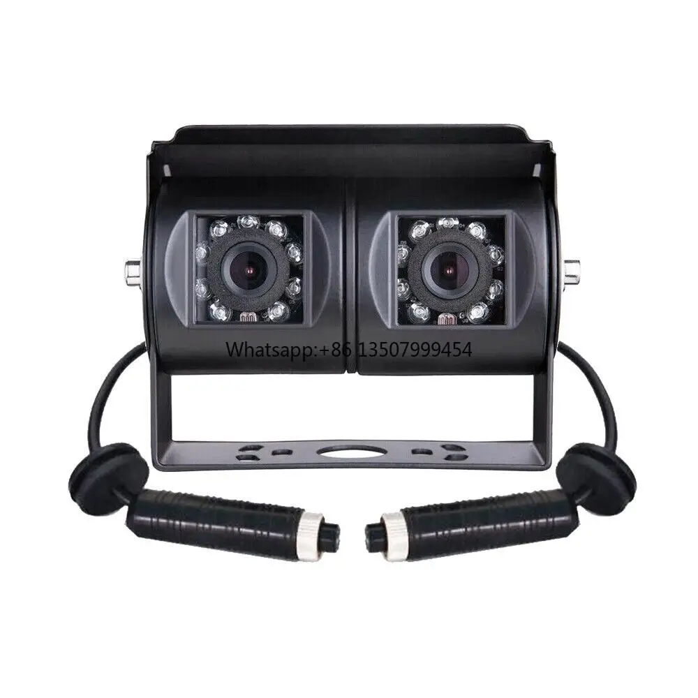 

Dual Lens Rear Backup Camera for Bus Agricultural Vehicle Truck Night View Function Waterproof Reverse CCD Twin Car Reverse Aid