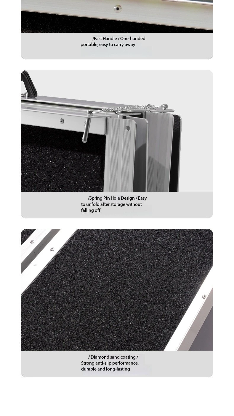 Accessible aluminum alloy portable mobile wheelchair ramp board stair step board folding ramp pad