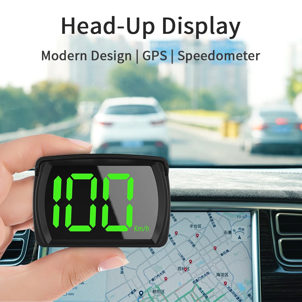 GPS Digital Car Accessories Head-Up Display Plug and Play Car HUD 2.8 Inch Speedometer Big Font For Car Truck Bus