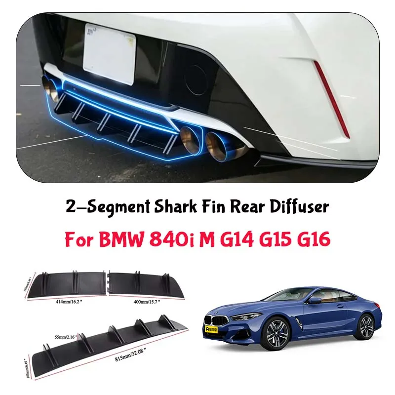 For BMW 840i M G14 G15 G16 Shark Fin Rear Diffuser Split Chassis Spoiler Auto Aerodynamic Parts Aerodynamic Modification