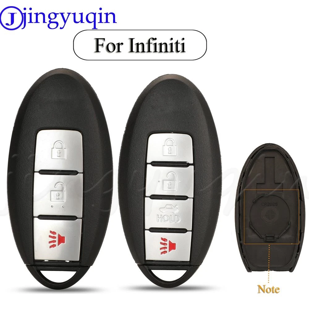 

Jingyuqin 10pcs 3/4 Buttons Replacement Remote Car Key Shell Case For Infiniti FX35 2003-2009 FX45 2003-2008