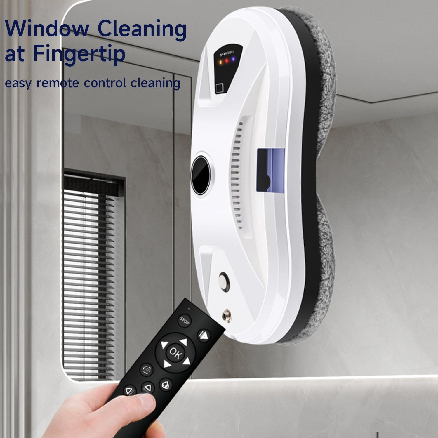 Smart Window Cleaner Robot with Automatic Water Spray Function Remote Control Home Intelligent Glass Cleaning Machine