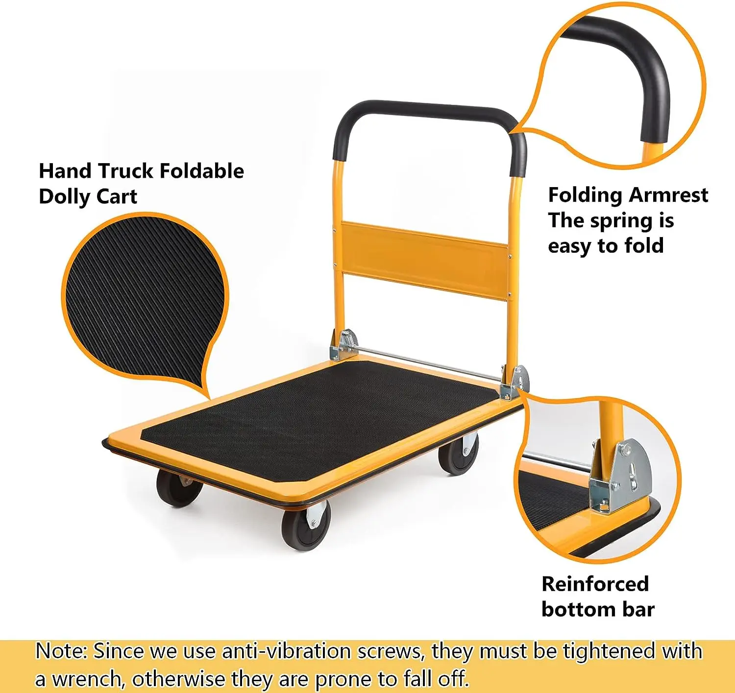 Trolley Large size foldable Dolly cart is easy to move and store