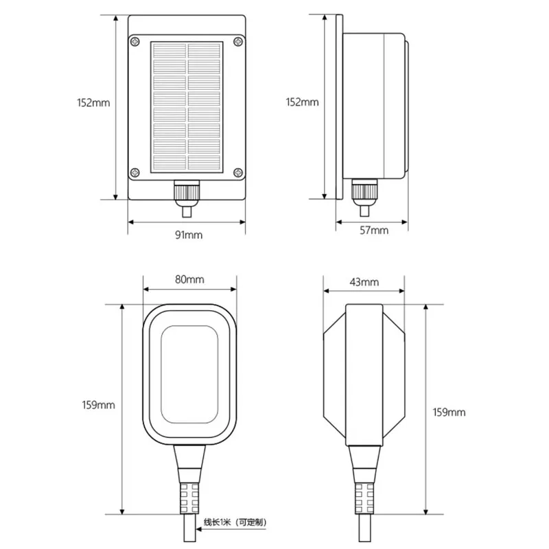 

RS485 Solar-Powered Wireless Water Level Sensor | Used for liquid level monitoring, water tank and water pump level control.