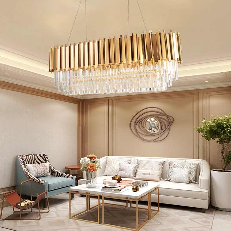 Luxury Gold Glitter Crystal Chandelier Living Room Lamp Dining Room Light Hotel Decoration Can Be Customized Size