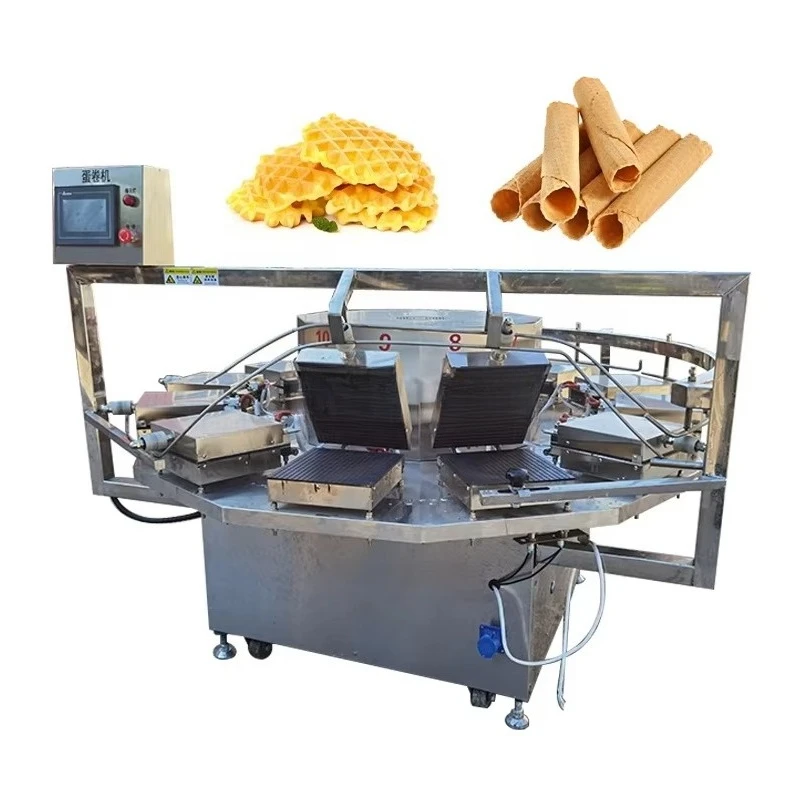 Customized High Quality Industrial Biscuit Egg Roll Production Line Automatic Ice Cream Cone Biscuit Making Machine Hot Sale