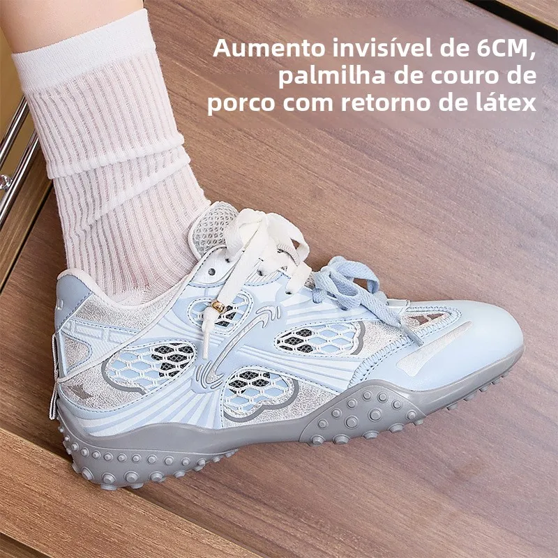 invisible-heightening-sport-thin-bottom-dequn-shoe-silver-fashion-ballet-casual-shoe-four-leaf-clover-limited-edition