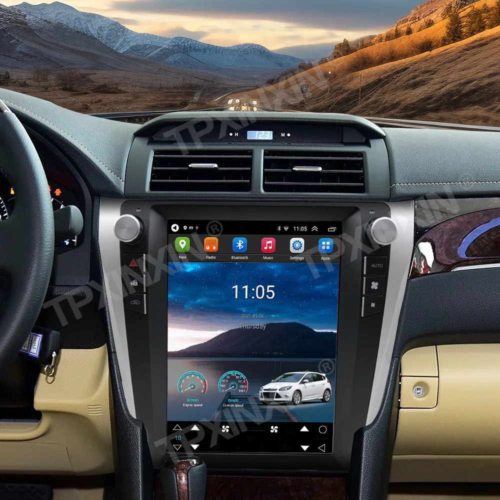 12.1 "راديو السيارة لتويوتا كامري 2012-2017 سيارة الوسائط المتعددة مشغل فيديو ستيريو السيارات الملاحة Carplay رئيس وحدة شاشة أندرويد