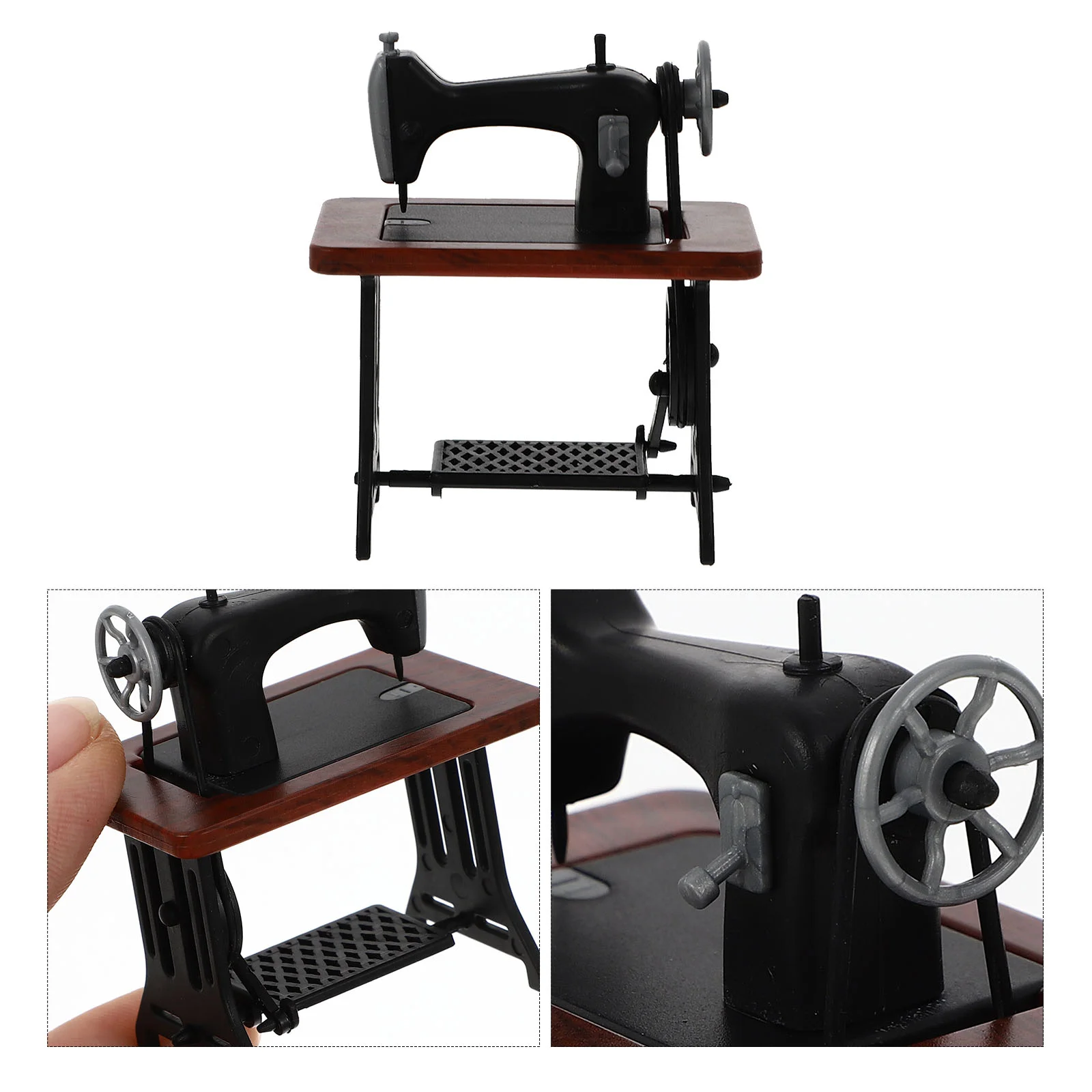 Sewing Machine Model Retro Miniature Home Desktop Decor Furniture Toy House Abs Decoration Accessories