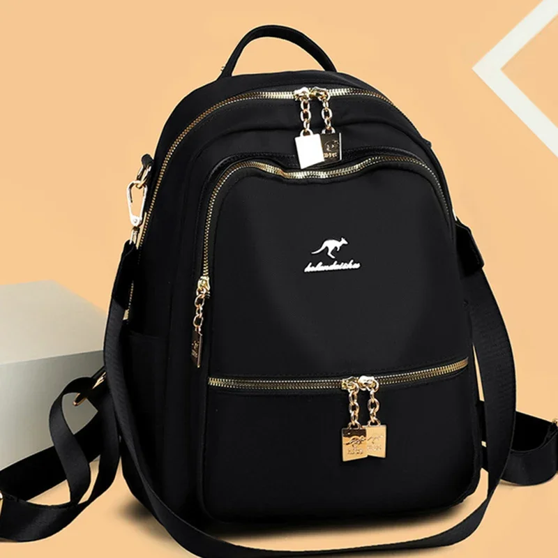 TRAVEASY Zaino retrò da donna di marca Semplicità Zaino in nylon impermeabile di grande capacità Borsa da scuola casual per donna giovanile femminile