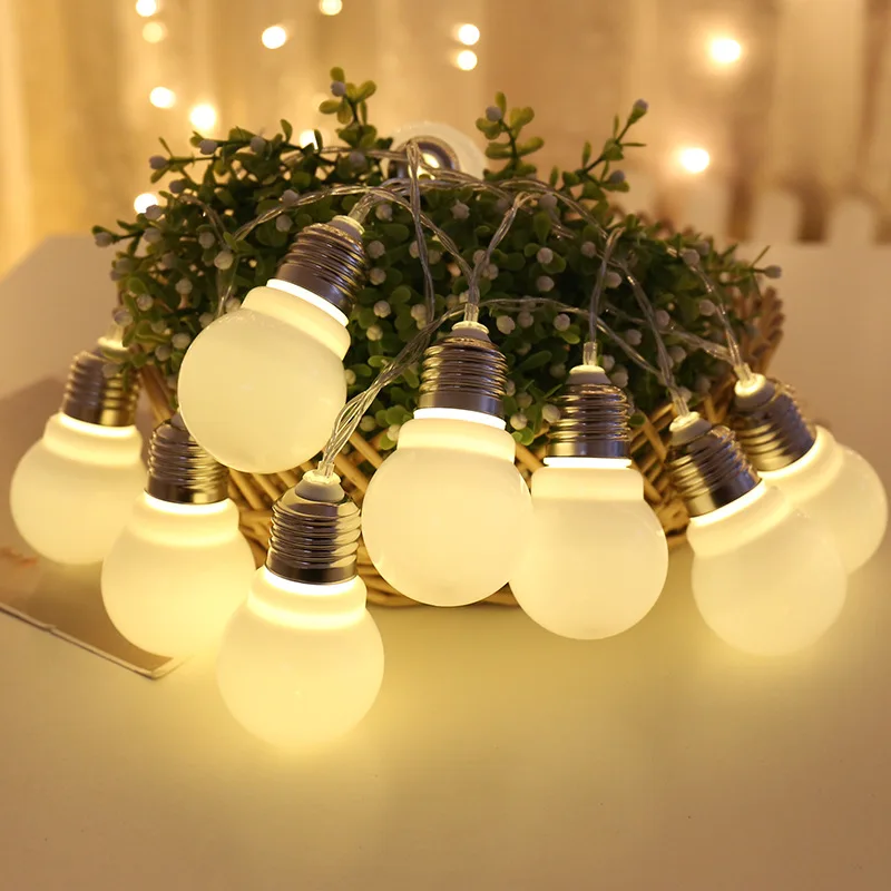 10 LED Lichterketten Fee G50 große Blase Ball Lampe Urlaub Beleuchtung Girlande Batterie USB Indoor für Weihnachten Hochzeit Dekoration