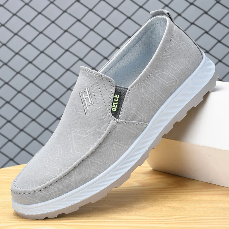 

Men's Breathable Slip-On Canvas Old Beijing Cloth Shoes Soft Sole Comfortable Slip On Loafers Driving Shoes