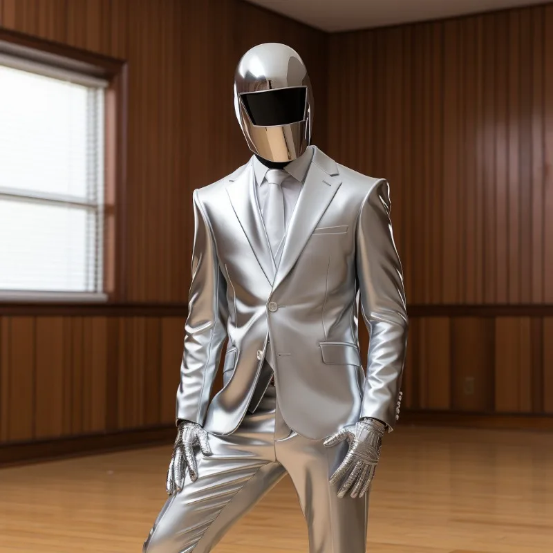 

Men's Luxury Gold Bronzing Suit, Shiny Nightclub Stage Party Performance Blazer & Pants Set