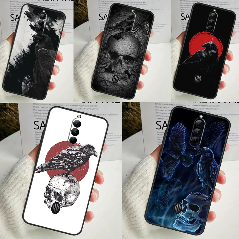 Crow Raven Dark Skull Case For ZTE Nubia Red Magic 8S 8 9 Pro Plus Red Magic 6 7 Pro 6S 7S Pro 5G 5S 6R Funda