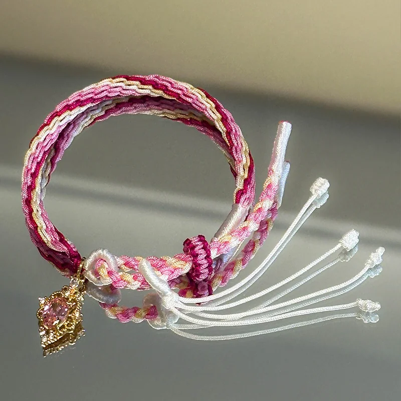 Pulsera tejida hecha a mano para chica mágica, ojo de ciervo, llama redonda Xiaomei, accesorios no DIY, cuerda de mano circundante de mijo