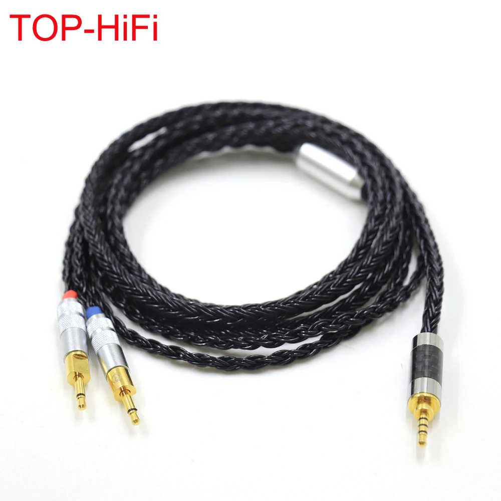 New Black Balance 3.5 Xlr 4.4 male to Dual 2.5 mm 16 Cores Headphone Earphone Cable For hd 700 sennheiser hd700 nw zx300a