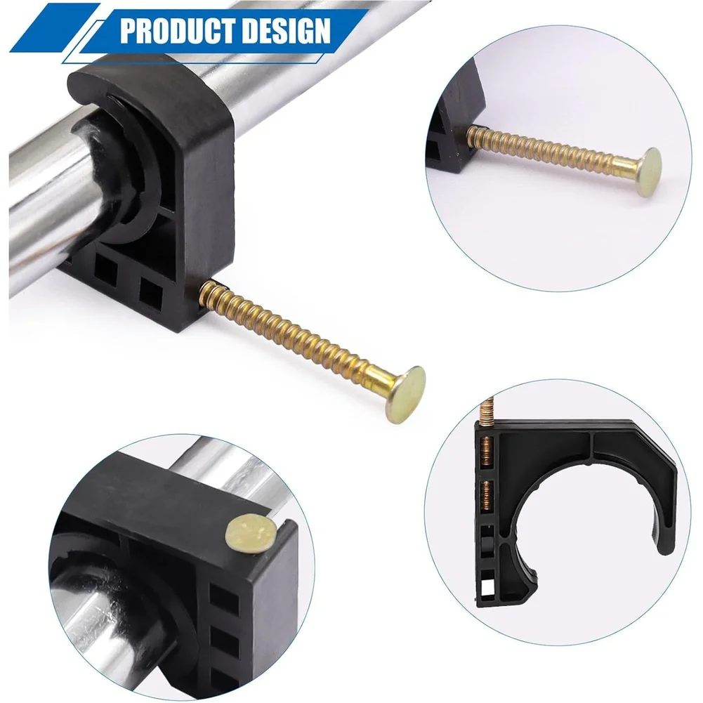 مجموعة من 50 مشابك أنابيب بخطاف J مقاس 12 بوصة مع مسامير لتأمين الأنابيب المعدنية PEX Copper CPVC PVC في تطبيقات مختلفة