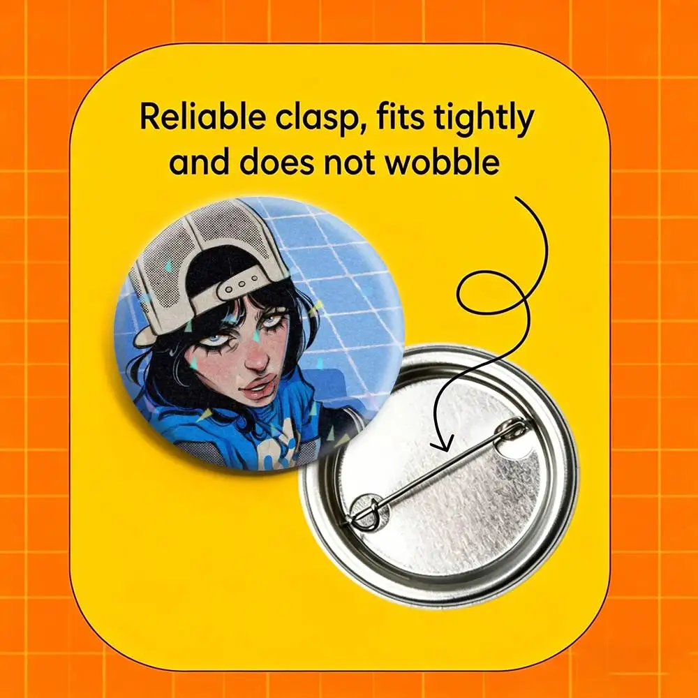 Hit Me B-BillieS Eilish Anime 32/44/58mm Handmade Pins Round Brooch Badge Backpacks Clothes Jewelry Gifts